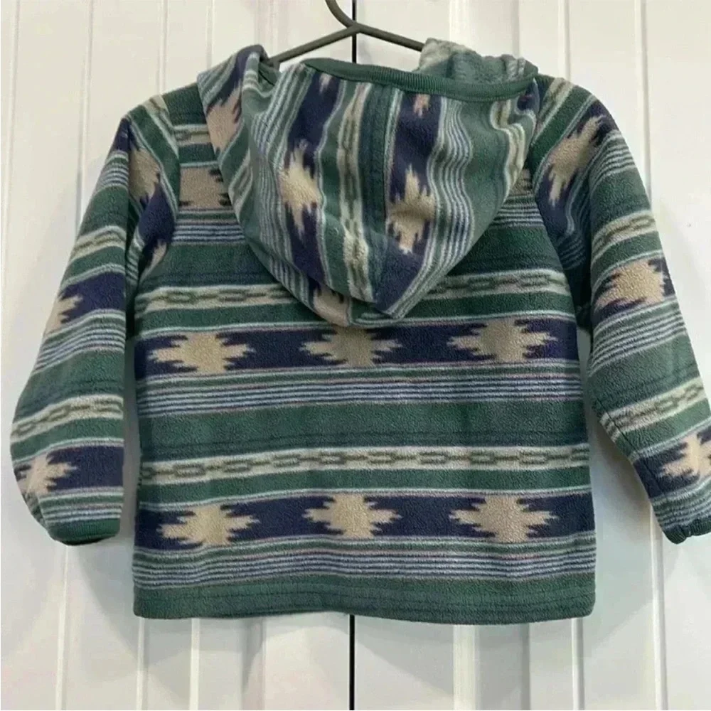Old Navy Cozy Green and Blue Geometric Sweatshirt